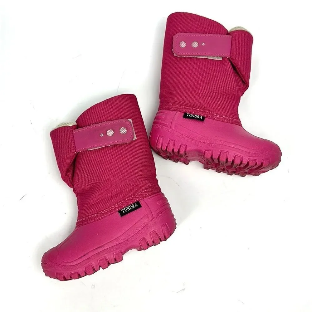 TUNDRA Teddy Baby Toddler Girl’s Pink Snow Winter Boots Canada size 5
